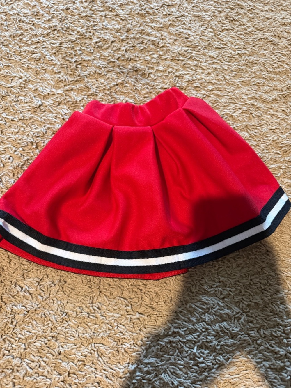 Red and black cheerleader Skirt with Stripe Hem